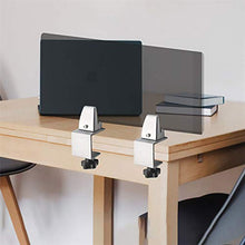 BIN 2Pcs Sneeze Guardia Staffe Stand Schermo Partition Bracket Clip Holder Vetro Morsetti Separè Clip Morsetto per Office Desk Table Supporto da Tavolo E Divider Supporto