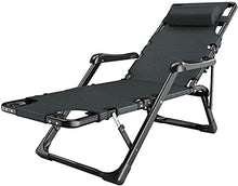 JFFFFWI Sedia Pieghevole Zero Gravity Sedia Sdraio reclinabile Heavy Duty, Sedia da Giardino Pieghevole reclinabile con poggiapiedi, Sedie a Sdraio con portabicchieri, Striscia Nera