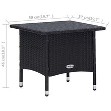 Festnight 3 pz Set Divani da Giardino con Cuscini, Tavolo e Sedie da Giardino, Salotto da Giardino, Schienale Anche Pieghevole, in Polyrattan Nero