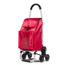 LIUJIE Carrello da Trasporto Leggero a 6 Pezzi da 60 Litri Carrello da Arrampicata Pieghevole Portatile Pieghevole - Borsa per la Spesa Impermeabile - Indossare e per riporre Facilmente,Rosso,6rounds