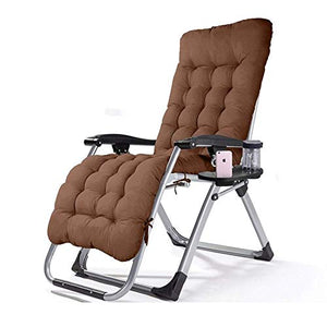 Hfyg Lettino Prendisole Sedia a Sdraio per Patio Pieghevole a gravità Zero Sedia da Giardino Pieghevole a Sdraio per Esterni da Campeggio con Cuscini 200kg Chaise Longue (Color : Brown)