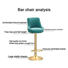 Sgabelli da Bar Sedia Ferro Sgabelli flanella Lounge sedie da cucina contatore Dessert negozio High Bar Sgabello con gambe Schienale Cafe d'oro Dresser Sedia in metallo, regolabile girevole sgabelli d
