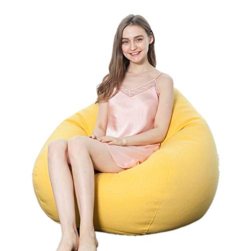 Divano per Uso Interno ed Esterno Perfetto Salotto o Sedia da Gioco Casa o Giardino Beanbags Sedia da Viaggio Grande Sacchetto di Fagioli per Soggiorno e Ufficio (Color : Yellow)
