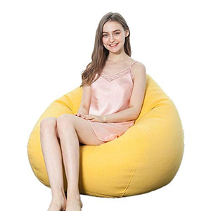 Divano per Uso Interno ed Esterno Perfetto Salotto o Sedia da Gioco Casa o Giardino Beanbags Sedia da Viaggio Grande Sacchetto di Fagioli per Soggiorno e Ufficio (Color : Yellow)