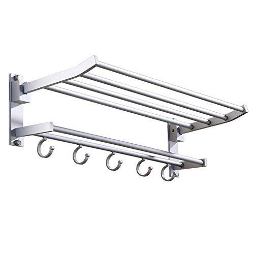 PPOSH Portasciugamani - Perforato Installazione Bagno in Alluminio Portasciugamani/Ciondolo in Metallo/attività Asciugamano Appeso 58 * 21 * 14cm portasciugamani