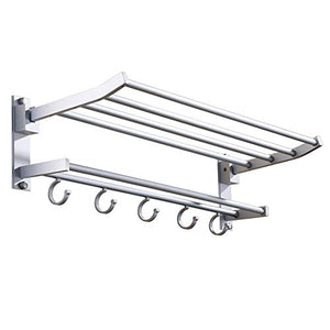 PPOSH Portasciugamani - Perforato Installazione Bagno in Alluminio Portasciugamani/Ciondolo in Metallo/attività Asciugamano Appeso 58 * 21 * 14cm portasciugamani