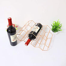 GCE 9 Bottiglie di Metallo Dorato Ferro da Stiro portabottiglie Soggiorno Creativo Vino Armadio espositore Alveare armadietto del Vino scaffale portabottiglie Oro Rosa 2 ° Piano Vino cremagliera