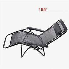 Sywlwxkq 2 Pezzi Lettini Prendisole Reclinabili Zero Gravity Patio Sedia a Sdraio Sedia da Giardino reclinabile Sedia Pieghevole per Esterni Sedia Portatile Prato Spiaggia Campeggio Nero