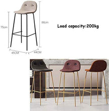 LWW Sgabelli, con schienale Sgabello contemporanea Sedie Gambe Sgabelli metallo moderna sedia contatore Bar Bistro Cucina Sala imbottite schienali e sedili laterali,Giallo,SeatHeight65cm