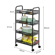 &ripiano di stoccaggio Scaffale da cucina, organizzatore del bagno Scaffale di stoccaggio for rack da cucina Scaffale a 4 ripiani Nero Scaffale di finitura