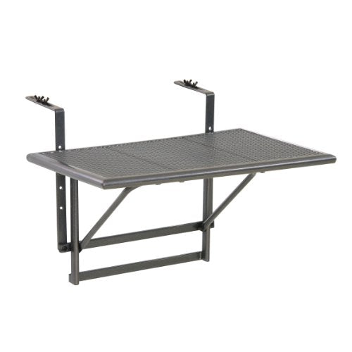 greemotion 416505 Tavolino Pieghevole da Balcone, Regolabile in Altezza, Grigio, Piccolo