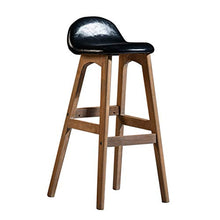 Sedie da bar per interni ed esterni, sedie da bar in stile moderno ed elegante, con telaio in legno robusto, nero, pelle