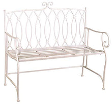 giordano shop Panchina 2 Posti da Giardino 104x55x95,5 cm in Metallo Ragusa Bianca