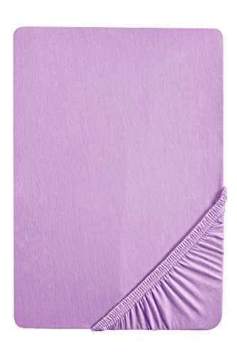 Biberna 0012344 Lenzuolo Frottee-Stretch (Altezza Materasso max. 22 cm) 1X 90X190 cm > 100X200 cm, Viola