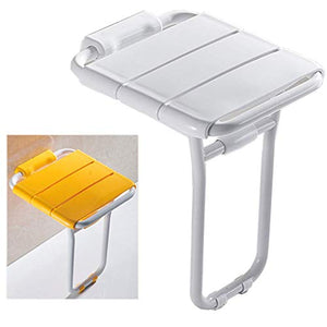 LYLSXY Sgabelli da Bagno, Doccia Pieghevole Sedile da Bagno da Bagno per Vasca da Bagno Sgabello da Bagno Sgabello, con Gambe Di Supporto, Carico Di 350 Libbre (Bianco, Giallo),Bianca