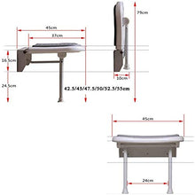 Sgabello da bagno pieghevole da parete per doccia, sgabello pieghevole da parete, sedia pieghevole per cambio scarpe sgabello per anziani/disabili, con gambe regolabili, colore grigio, max. 250 kg