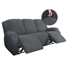 HUANXA Elastico 1 2 3 Posti Poltrona Salvadivano, 8pezzi Poltrona Relax Copridivano Cani Gatti Bambini Divano Telo Protezione Copridivano-Grigio Scuro-3 Posti(8pezzi)