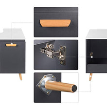 eSituro Armadietto Sottolavabo da Bagno da Cucina Mobile a Terra con 2 Porte in Legno MDF Grigio Mobiletto Sotto Il Lavello SBP0060