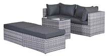 XONE Set Giardino Malindi 2 posti | Salotto Lounge 2 poltrone ad Angolo + 2 poggiapiedi + 1 Comodino | Mobili da Esterno arredo MODULABILE