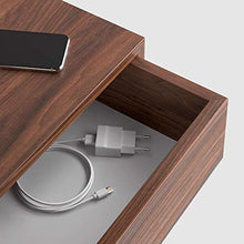 Mobili Fiver, Comodino sospeso Riccardo, Noce Canaletto, Nobilitato, Made in Italy, disponibile in vari colori