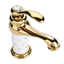 Rubinetto per Lavabo Monocomando Diamantato, Rubinetto in Ottone Massiccio per Lavabo, Rubinetto per Acqua Calda e Fredda per Cucina Domestica(D'oro)