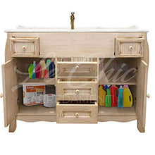 Shop Chic Mobile bagno Brigitte 110cm in rovere frassinato con top in marmo