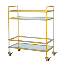 YIN YIN Carrello per Ripiani Carrello ripiano ， ripiano in Metallo Elegante e indossabile Bella Cucina Bagno Ristorante mensola del Carrello del Vino di Fascia Alta, Oro ， 67X32X80CM Carrello a rulli