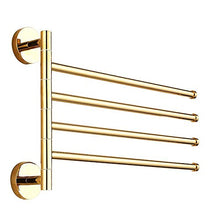 Weare Home - Portasciugamani da parete con 4 barre in ottone dorato, pieghevole, con finitura dorata