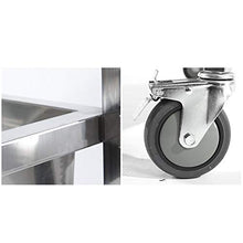 WHJ@ Carrello Multifunzione da Cucina in Acciaio Inossidabile, Carrello di Servizio in Acciaio Inox A Due Strati, Veicolo di Raccolta Mobile, Carrello degli Attrezzi da Cucina