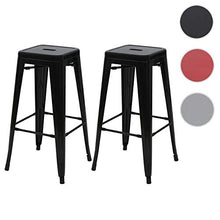 Set 2X sgabelli bistrot Design Industriale HWC-A73 Metallo Verniciato Nero