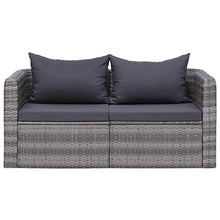 vidaXL Set Divani da Giardino 4 pz con Cuscini per Schienale e Seduta Sofa Arredi per Esterni Salotto in Polyrattan Grigio e Acciaio Verniciato