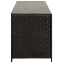 E E-NICES Baule da Giardino in Polyrattan 200x50x60 cm Marrone