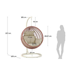 Kave Home - Poltrona sospesa con piede Elianis terracotta