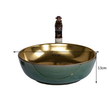 sopra Il Bacino del contatore Retro lavabo Rotondo della Fase Bacino Americano Lavabo di Arte Ceramica Europea (43x13cm) Lavabi