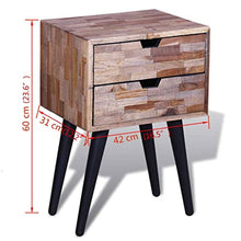 vidaXL Comodino a 2 Cassetti in Legno di Recupero Cassettiera Mobiletto Arredo