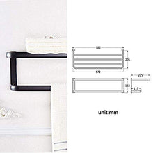 L-YINGZON Asciugamano Rack, A parete rail Bagno cremagliera Bagno cremagliera cremagliere appendiabiti Bagno ciondolo hardware rame mensola nera cremagliera WC cremagliera doppio strato Portasciugaman