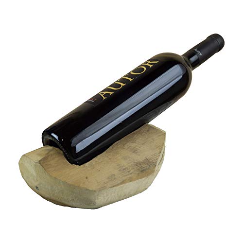 Mimbre&Co Supporto in legno di teka per bottiglia di vino da 75 cl, portabottiglie in legno, accessori da tavolo
