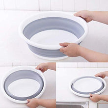 WXCL Lavabo in Silicone Lavabo Rotondo Pieghevole Lavabo per Verdure Lavanderia Lavanderia Contenitore per la casa Vestiti Cucina per Verdure Contenitore da Bagno, Grigio