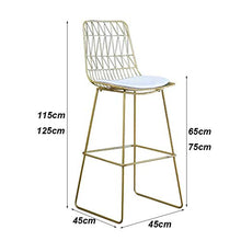 GLJMTY Sgabelli da Bar Moderni, Sedie Alte da Bancone da Cucina con Gambe in Metallo Iron Art E Schienale Alto