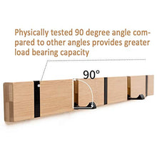 STZLY Appendiabiti Moda Legno Libero di punzonatura Hook Coat Rack Gancio del Gancio for la Camera da Letto Soggiorno o Guardaroba, Risparmiare Spazio Dimensioni: 5 Ganci