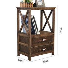 Comodino Armadio Contenitore in Legno massello Mediterraneo Semplice Cassettiera retrò in Legno massello Vetrina da Giardino Soggiorno Armadietto angolare FANJIANI