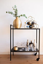 LaLe Living Scaffale per vino Dilek in ferro nero per 6 bottiglie di vino con dimensioni 23 x 15 cm per conservare bottiglie di vino e acqua in design geometrico