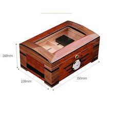 SCDZS Vetro Igrometro e umidificatore Rettangolare - Desktop Cigar Humidor Superiore di Vetro Cigar Box di stoccaggio
