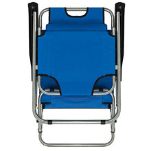 Mediawave Store - Onshore 320389 Sdraio Lettino 2in1 Pieghevole Totalmente reclinabile in Metallo textilene, Poltrona Schienale Regolabile, Seduta Comoda, Balcone, casa, Giardino (Blu)