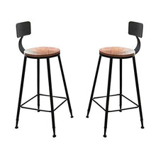 LWW Sgabelli, Set di 2 Sgabelli alto colazione Ristorazione Comfort Sedile Pianale da cucina per Bar Café Sedie in altezza, con poggiapiedi, Gambe in acciaio cromato del metallo dell'annata Rustico t