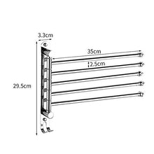 Towel shelf Portasciugamani Girevole per Bagno in Acciaio Inox a Parete Portasciugamani Multi-Barra Privo di perforazioni