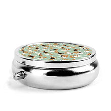 Scatola rotonda per medicina portatile, mini pillole in metallo, dispenser per pillole, borsa da tasca, regalo da viaggio, beagle scatter, menta