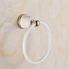 Inchant - Portasciugamani da bagno in ottone massiccio bianco con anello moderno e commerciale, montaggio a parete per lavabo da cucina, accessorio da bagno
