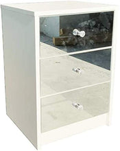LMYTech Comodino A Specchio, 3 Cassetti, Camera da Letto, Soggiorno, Dormitorio, Tavolino Portaoggetti, Facile da Montare