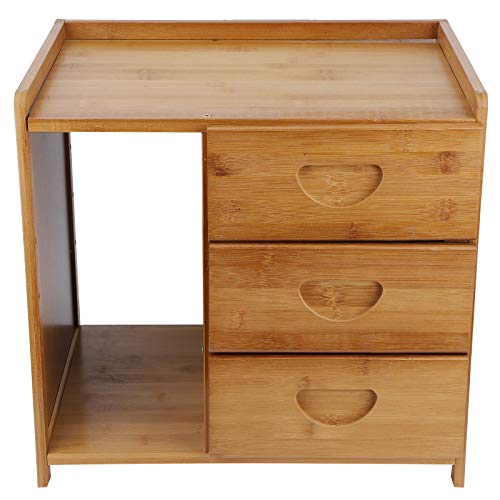 Dsrgwe Comodini Tavolo da Comodino Mini Comodino in bambù Tavoli Laterali con 3 Cassetti per Mobili per Camera da Letto